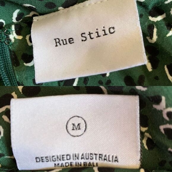 Rue Stiic Sleeveless Printed Tiered Maxi Dress Geeen Size M - Picture 9 of 11